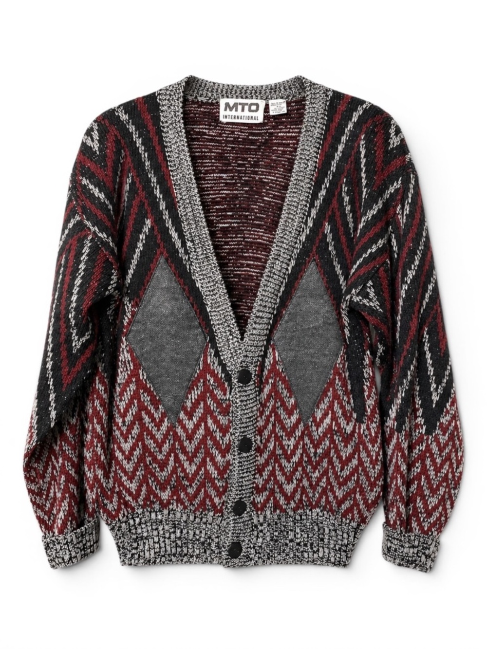 Vintage‎ 90s Pattern Cardigan MTO International Southwestern Knit M
